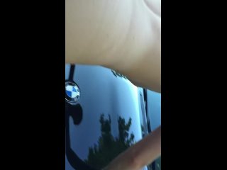 young blonde was fucked hard on the hood of a bmw